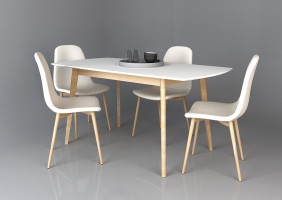 Exen II Intarsio Стіл обідній 120 (160) х80 см Білий