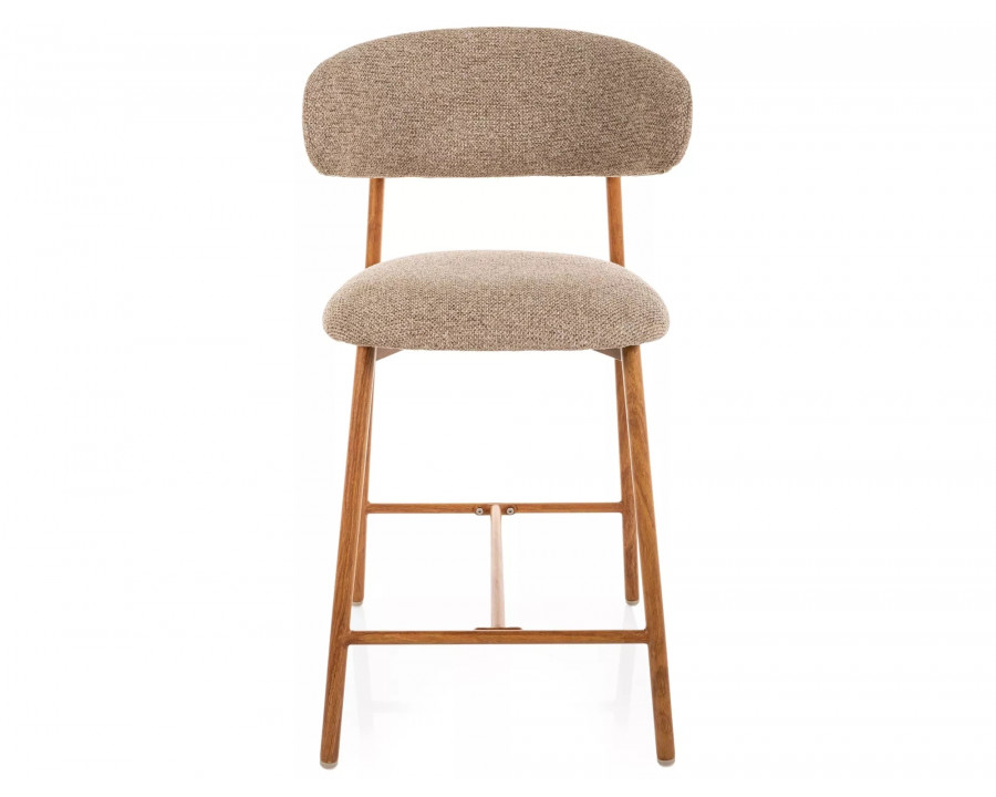 Напівбарний стілець кухонний Elton H-2 Бежева тканина / Дуб каркас