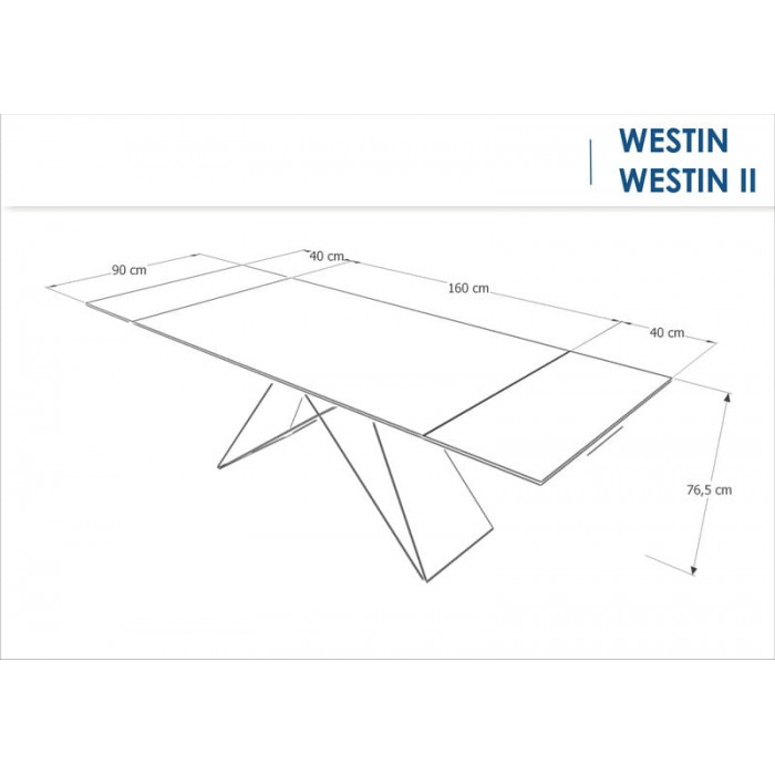 Стіл обідній Westin I 160 (240) х90 Чорний / Чорний