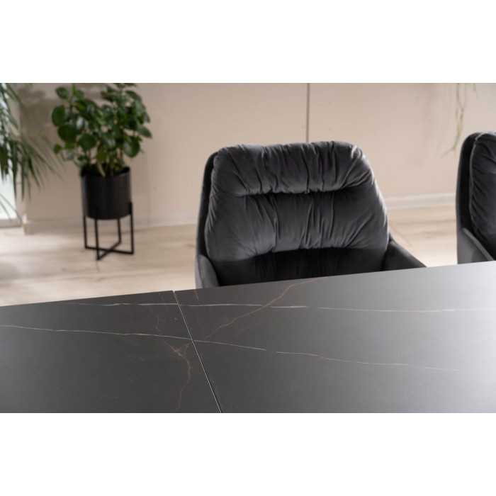 Стіл обідній розкладний SALVADORE CERAMIC 160(240)*90 чорний SAHARA NOIR/чорний мат SALVADORECC160
