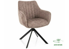 Стілець кухонний обідній м'який Azalia Leo Темно-бежева тканина / Чорний каркас