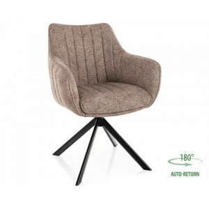 Стілець кухонний обідній м'який Azalia Leo Темно-бежева тканина / Чорний каркас