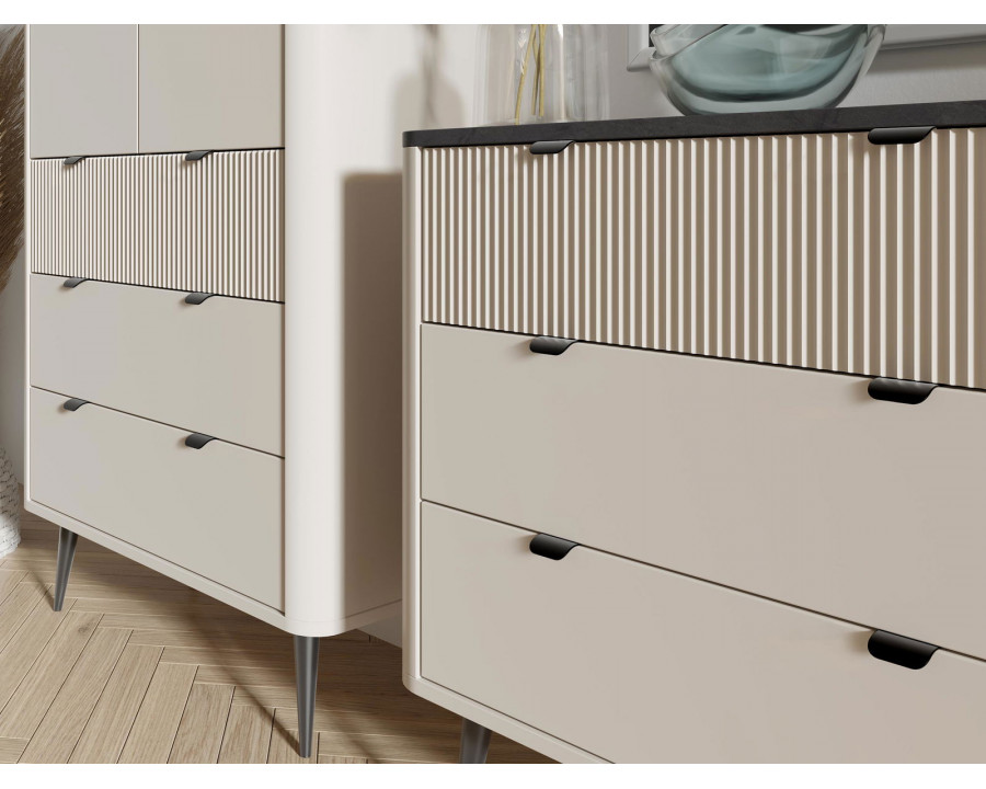 Вітрина MARLY REG 6 90х142х40 кашемір / горіх