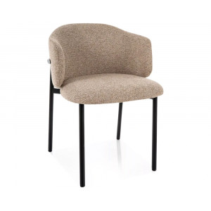 Стілець кухонний обідній м'який Osaka Бежева тканина / Чорний каркас