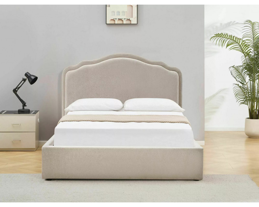 Ліжко полуторне м'яке Florencja Raven 140×200 Бежева тканина