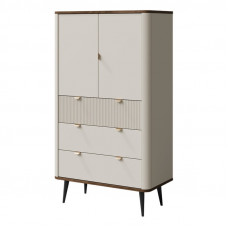 Вітрина MARLY REG 6 90х142х40 кашемір / горіх