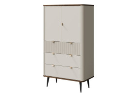 Вітрина MARLY REG 6 90х142х40 кашемір / горіх