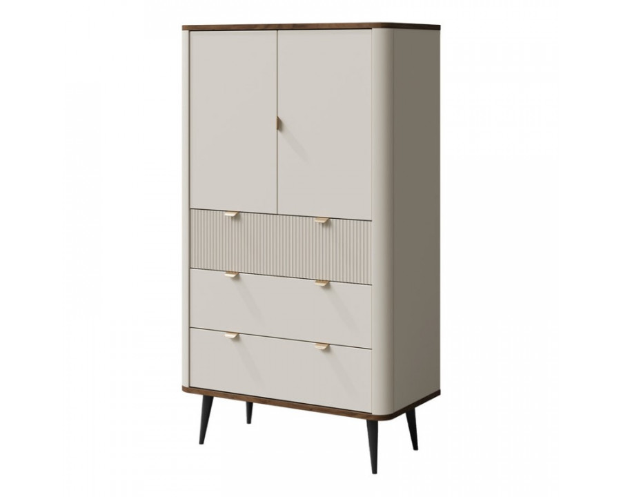 Вітрина MARLY REG 6 90х142х40 кашемір / горіх