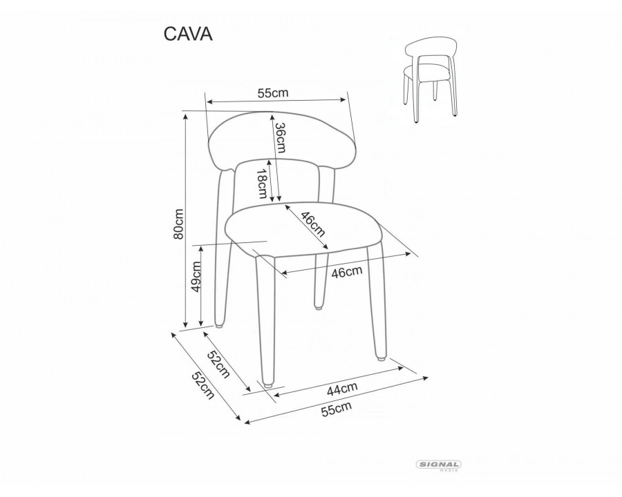 Стілець кухонний обідній м'який Cava Бежева тканина / Бежевий каркас