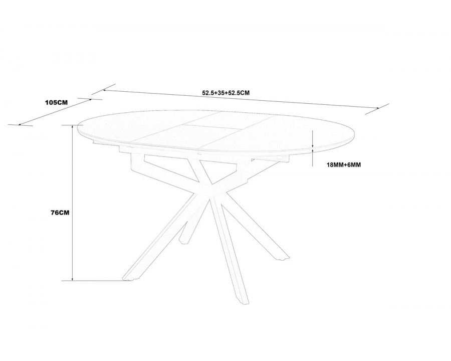 Стіл обідній розкладний GENEWA CERAMIC 105(140)*105 стіл Чорний