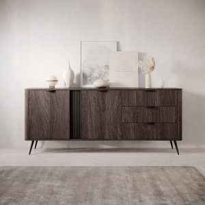 Комод Веріс / Veris 2D3S/195 2-дверний з 3 шухлядами Дуб дунін/чорний