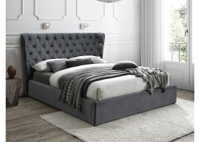 Ліжко двуспальне CARVEN VELVET 160x200 колір сірий BLUVEL 14