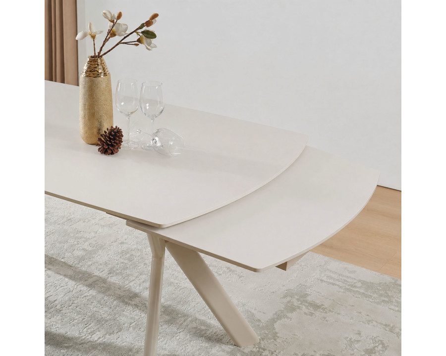 Стіл обідній розкладний NOREEN CERAMIC 140(200)*80 білий / кашемір