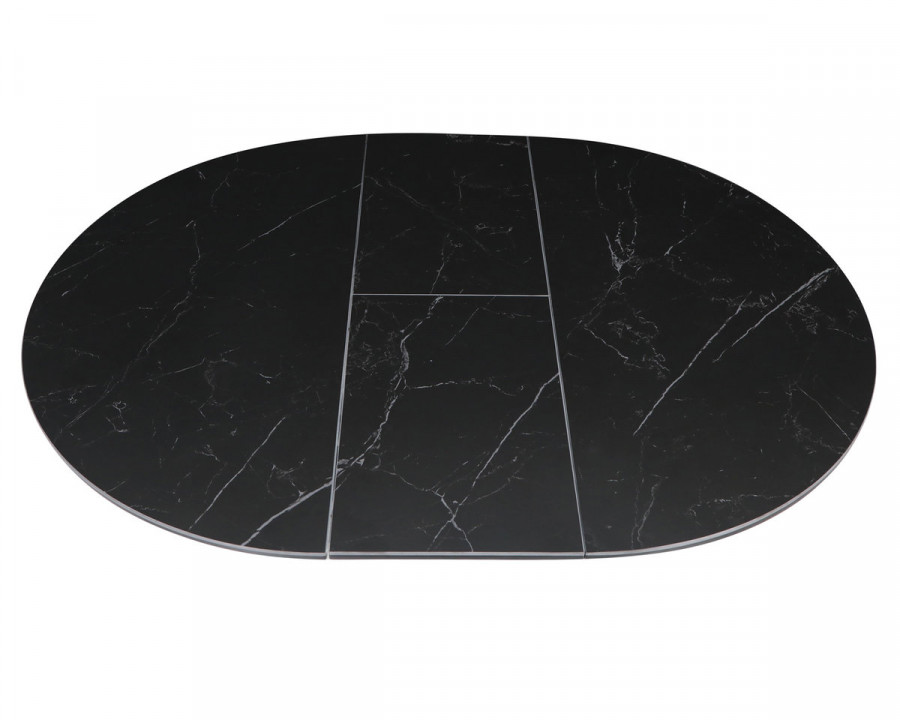 Стіл обідній розкладний GENEWA CERAMIC 105(140)*105 стіл Чорний