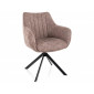 Стілець кухонний обідній м'який Azalia Leo Темно-бежева тканина / Чорний каркас