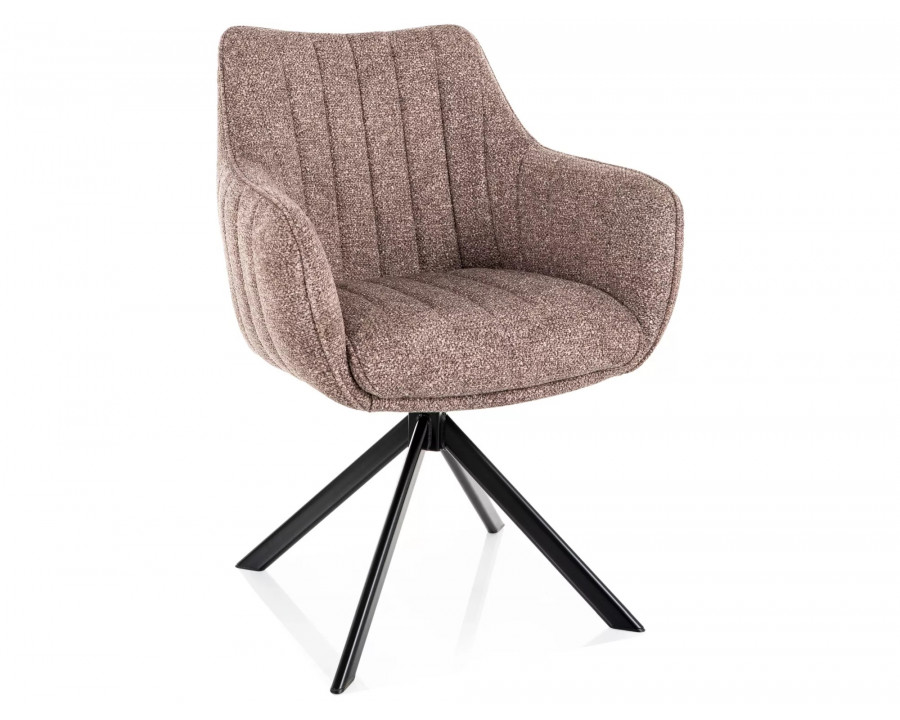 Стілець кухонний обідній м'який Azalia Leo Темно-бежева тканина / Чорний каркас