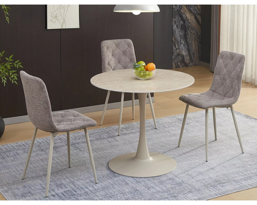 Стіл обідній кухонний Amadeo ø90 см Кашемір Беж