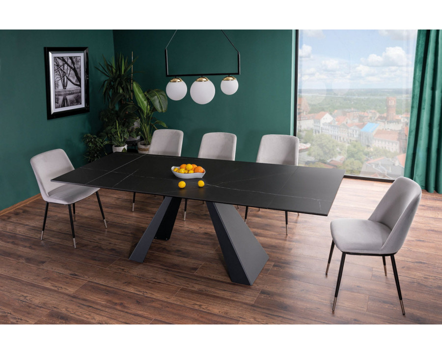 Стіл обідній розкладний SALVADORE CERAMIC 160(240)*90 чорний SAHARA NOIR/чорний мат SALVADORECC160