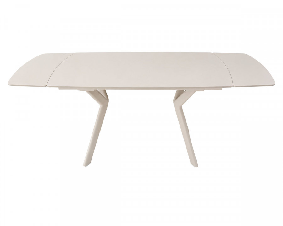 Стіл обідній розкладний NOREEN CERAMIC 140(200)*80 білий / кашемір