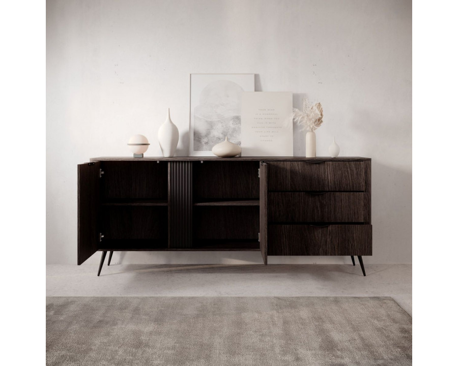 Комод Веріс / Veris 2D3S/195 2-дверний з 3 шухлядами Дуб дунін/чорний