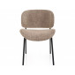 Стілець кухонний обідній м'який Kiso Noelle Темно-бежева тканина / Чорний каркас