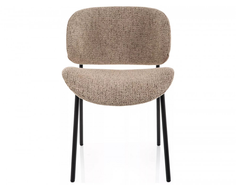 Стілець кухонний обідній м'який Kiso Noelle Темно-бежева тканина / Чорний каркас