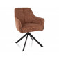 Стілець кухонний обідній м'який Notti Leo Кемел тканина / Чорний каркас