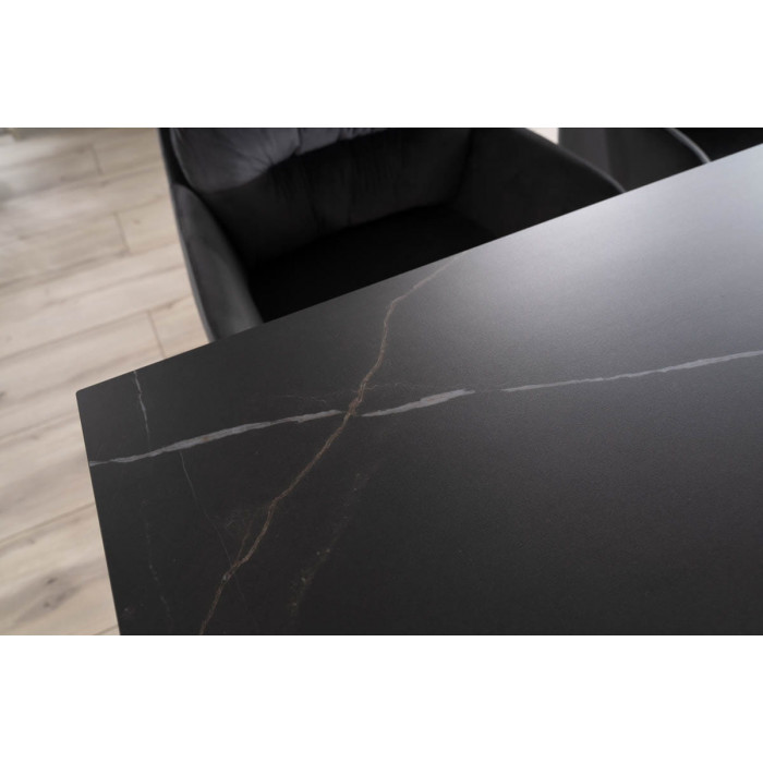 Стіл обідній розкладний SALVADORE CERAMIC 160(240)*90 чорний SAHARA NOIR/чорний мат SALVADORECC160
