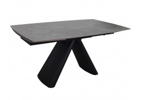 Стіл обідній розкладний GREYSON CERAMIC 160(240)*90 сірий мат/чорний