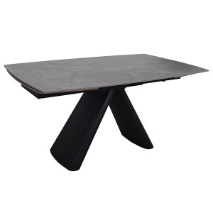 Стіл обідній розкладний GREYSON CERAMIC 160(240)*90 сірий мат/чорний