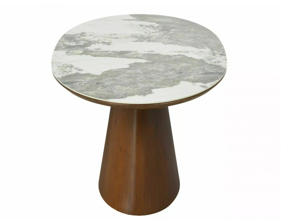 Стіл обідній кухонний розкладний Marocco Ceramic (160–200)×90 см МДФ + кераміка Білий / Горіх каркас