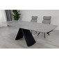 Стіл обідній розкладний GREYSON CERAMIC 160(240)*90 сірий мат/чорний
