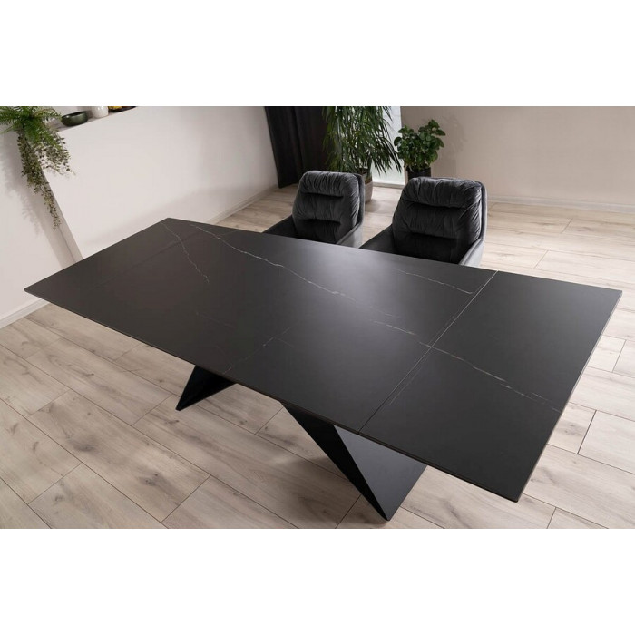 Стіл обідній розкладний WESTIN CERAMIC 160(240)*90 чорний SAHARA NOIR/чорний мат WESTINCCC160