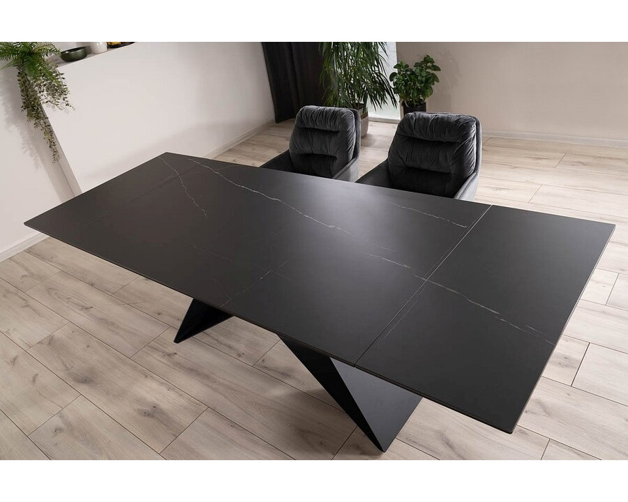 Стіл обідній розкладний WESTIN CERAMIC 160(240)*90 чорний SAHARA NOIR/чорний мат WESTINCCC160