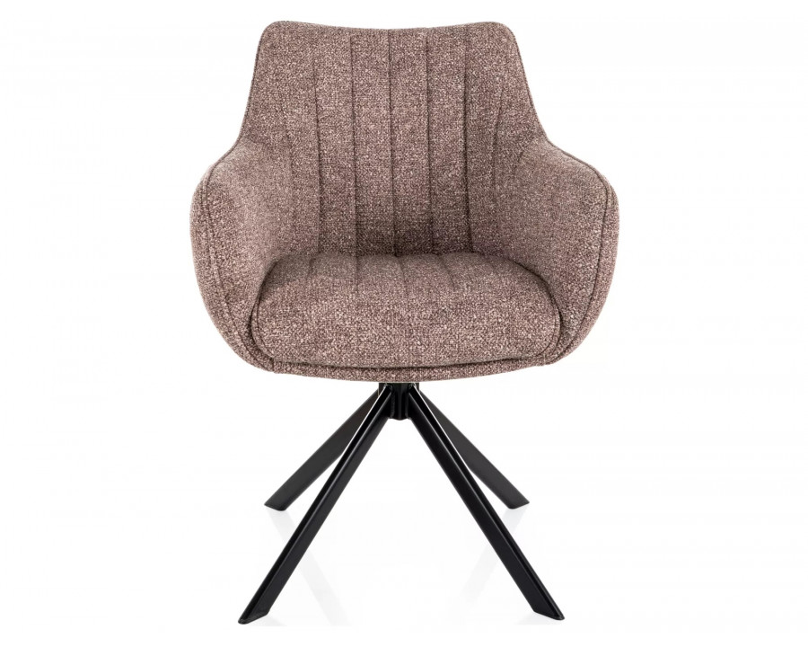 Стілець кухонний обідній м'який Azalia Leo Темно-бежева тканина / Чорний каркас