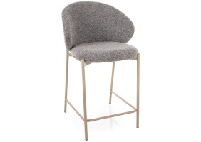 Напівбарний стілець кухонний Kioto H-2 Сіра тканина / Кашемір каркас