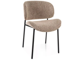 Стілець кухонний обідній м'який Kiso Noelle Темно-бежева тканина / Чорний каркас