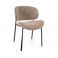 Стілець кухонний обідній м'який Kiso Noelle Темно-бежева тканина / Чорний каркас