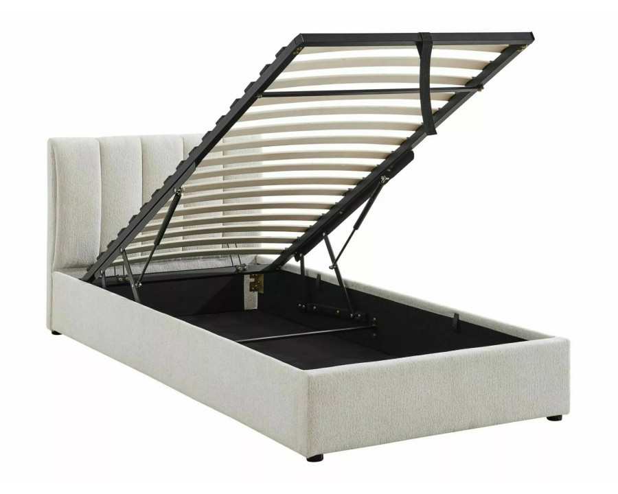 Ліжко односпальне м'яке Montreal Raven 90×200 Бежева тканина