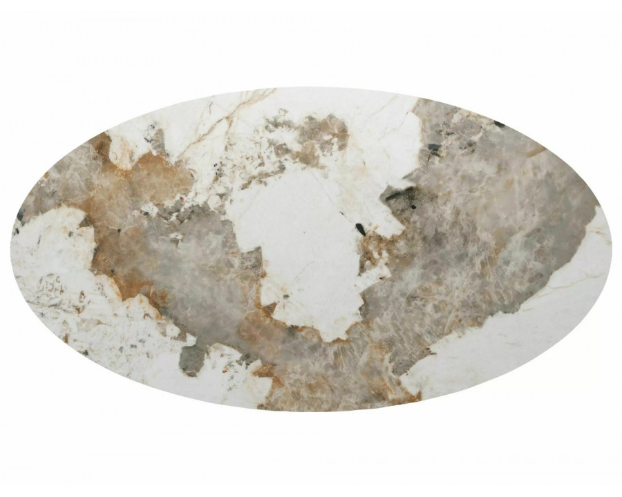 Стіл обідній кухонний розкладний Marocco Ceramic (160–200)×90 см МДФ + кераміка Білий / Горіх каркас