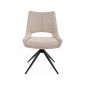 Стілець кухонний обідній м'який Fino I Бежева тканина Noelle / Чорний каркас