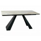 Стіл обідній кухонний розкладний Salvadore Ceramic (160–240)×90 см Кераміка Беж / Чорний каркас