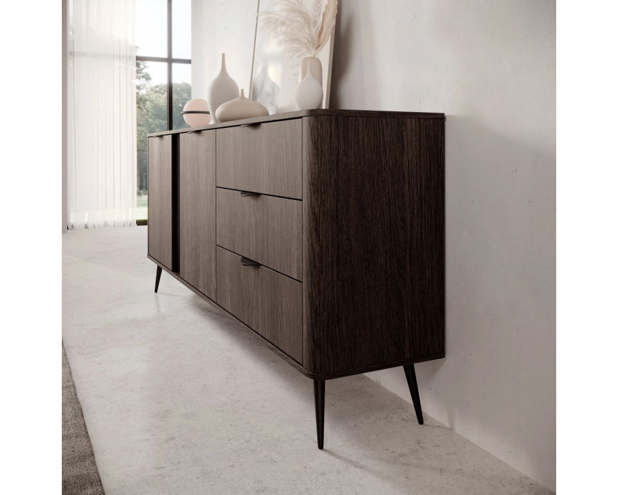 Комод Веріс / Veris 2D3S/195 2-дверний з 3 шухлядами Дуб дунін/чорний