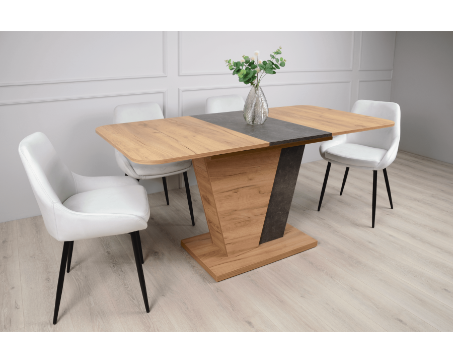Стіл кухонний розкладний FOREST D/A Дуб крафт золотий / Ательє темне 120(160)x80
