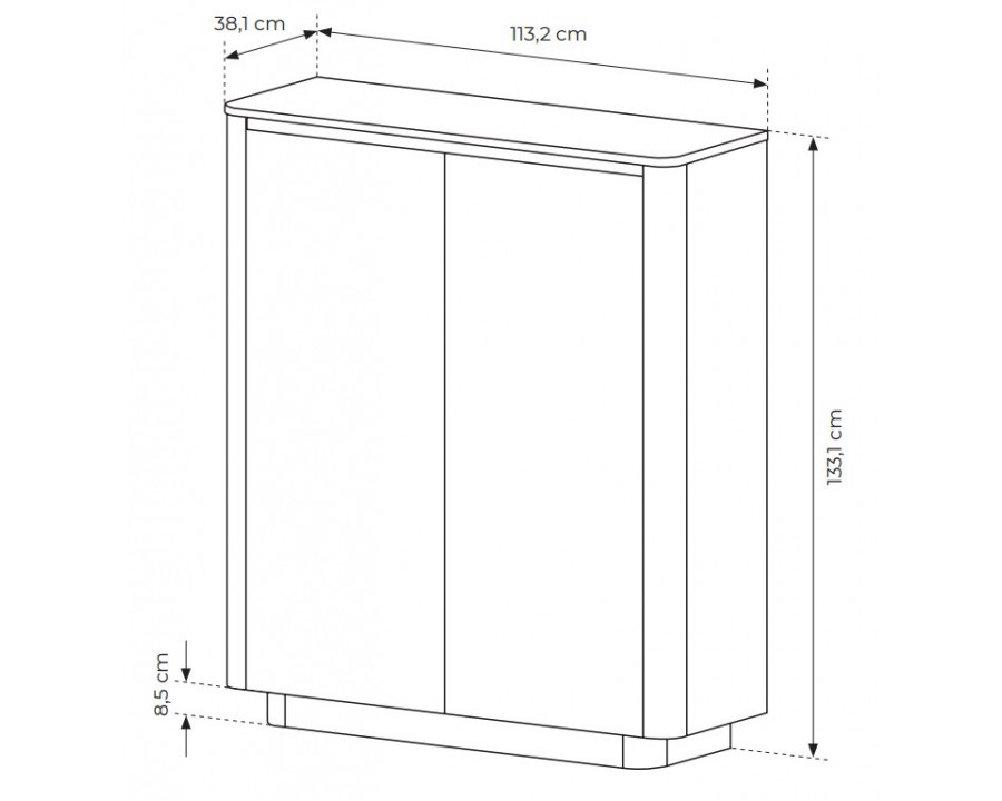 Комод високий Торро / Torro 2D/113 2-дверний Дуб кремона/чорний