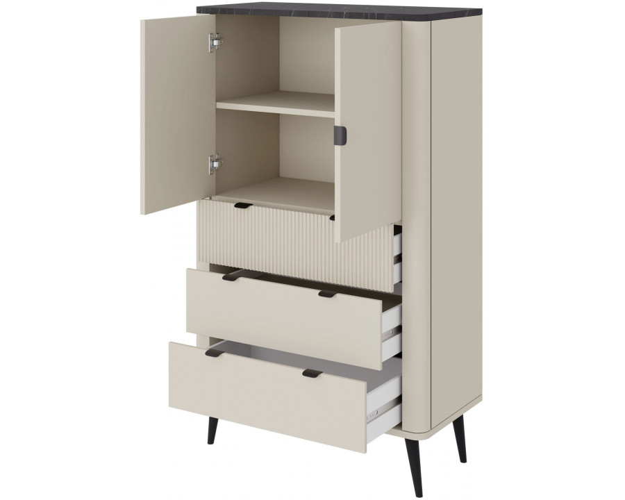 Вітрина MARLY REG 6 90х142х40 кашемір / горіх