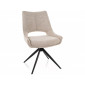 Стілець кухонний обідній м'який Fino I Бежева тканина Noelle / Чорний каркас