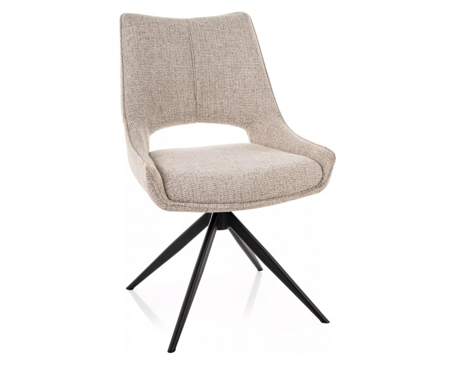 Стілець кухонний обідній м'який Fino I Бежева тканина Noelle / Чорний каркас