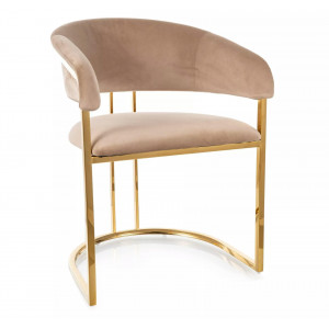 Стілець кухонний TULIPE VELVET золотий каркас / беж BL.28 TULIPEVZLBE