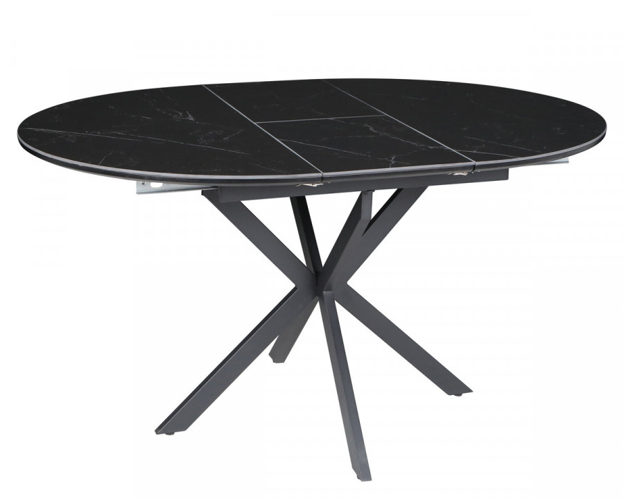 Стіл обідній розкладний GENEWA CERAMIC 105(140)*105 стіл Чорний